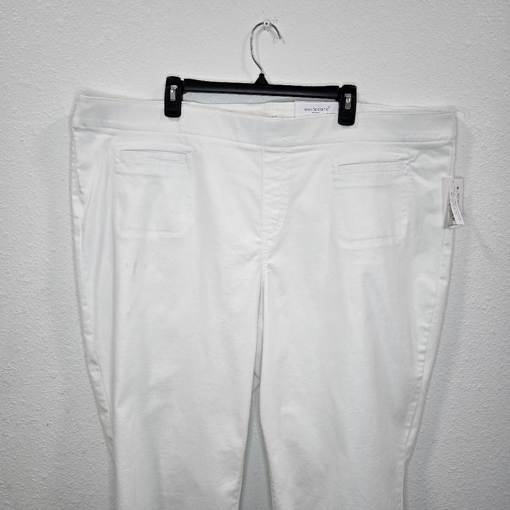 Westbound Womens High Rise Skinni White Summer Cropped Pants Size 24W - Picture 2 of 16
